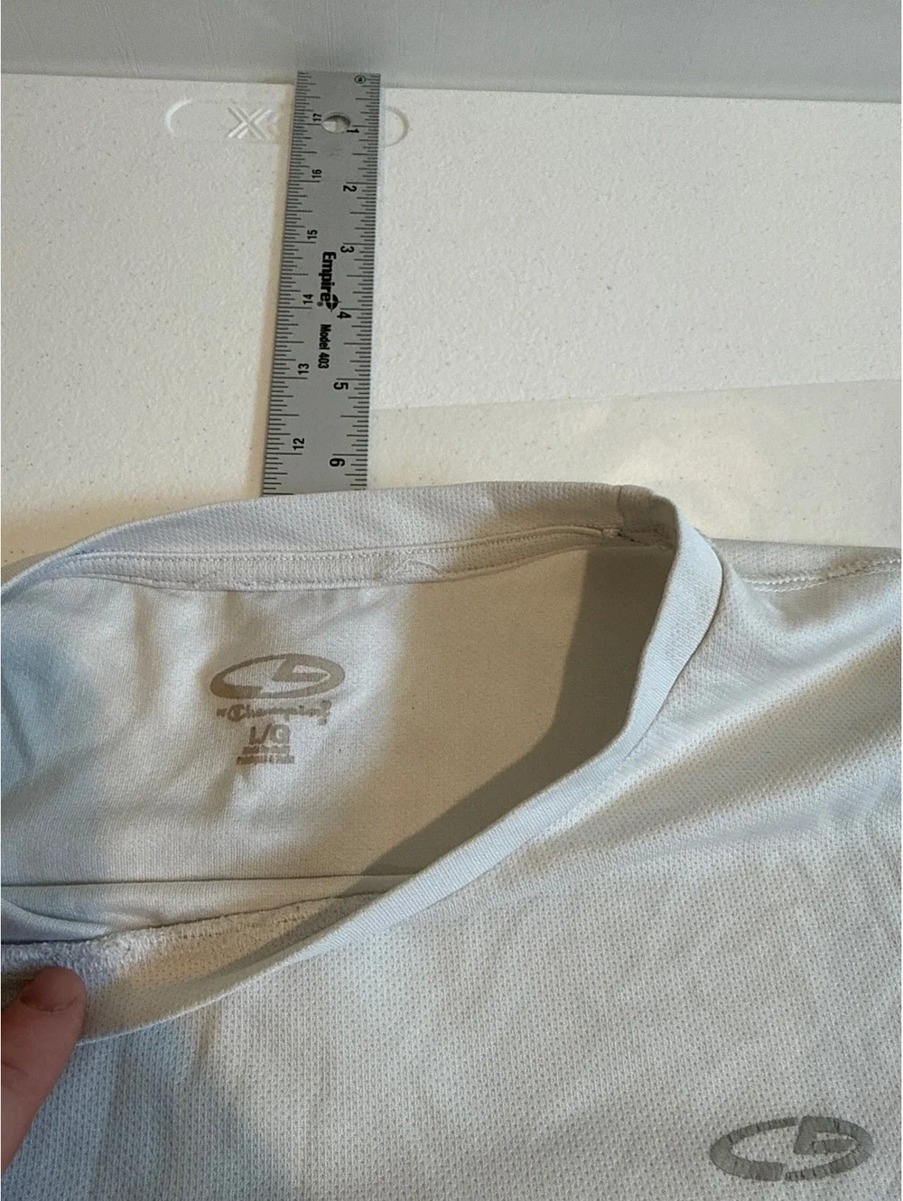 CHAMPION RUNNING ATHLETIC SHIRT WHITE SIZE LARGE - Picture 2 of 4